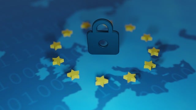 Free eu lock privacy shield illustration