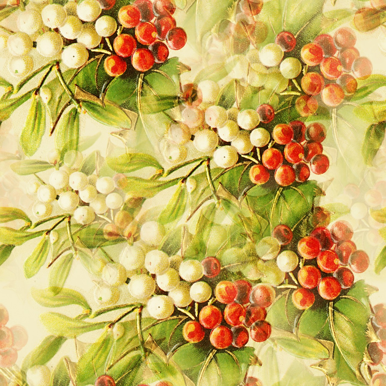 Download Mistletoe Berries Pattern Royalty Free Stock Illustration