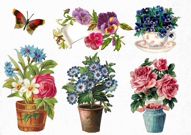 Blumen, Strauß, Schmetterling, Rosen