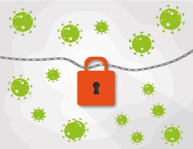 Free lockdown coronavirus padlock illustration