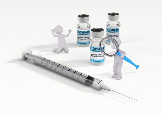 Free vaccine injection miniature figures illustration