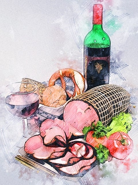 Free smoked ham ham sausage illustration
