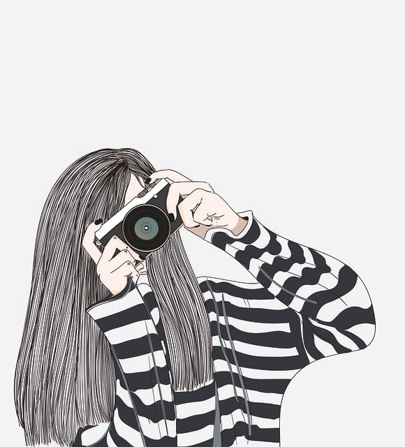 Free photography woman camera illustration