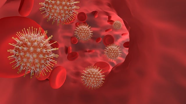 Free bloodstream virus red illustration