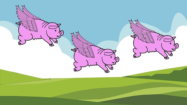 Free cartoon cartoon pigs flying pigs illustration