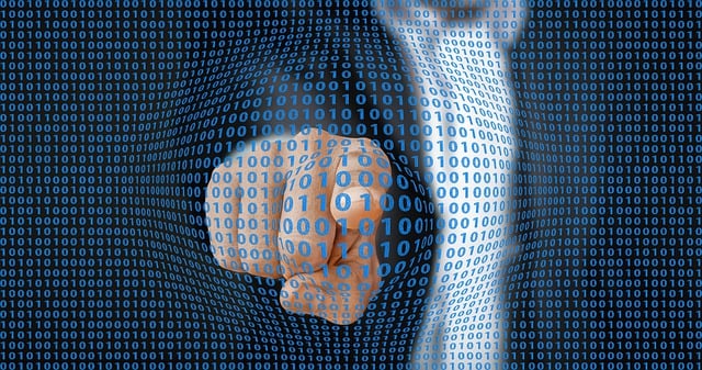 Free finger network binary illustration