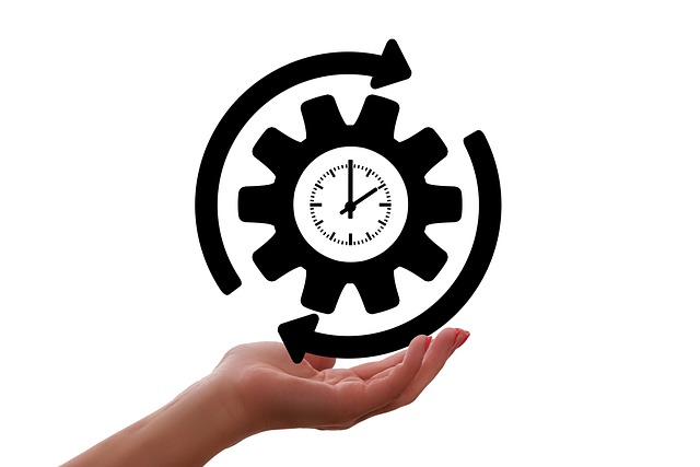 Download free HD stock image of Clock Gear Free clock gear arrow illustration