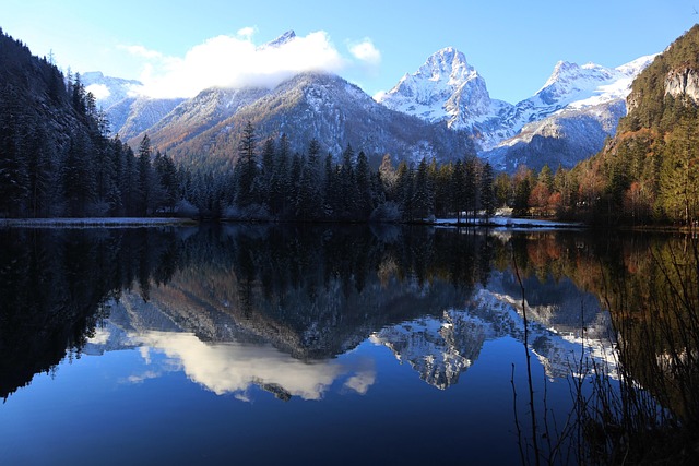 Winterlandschaft, Berge, See, Schnee
