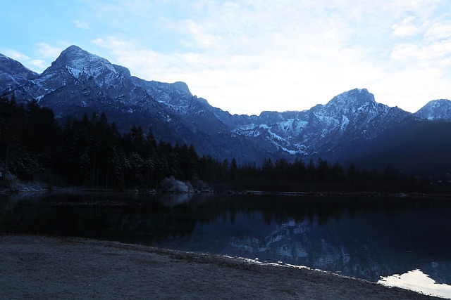Winterlandschaft, Berge, See, Schnee
