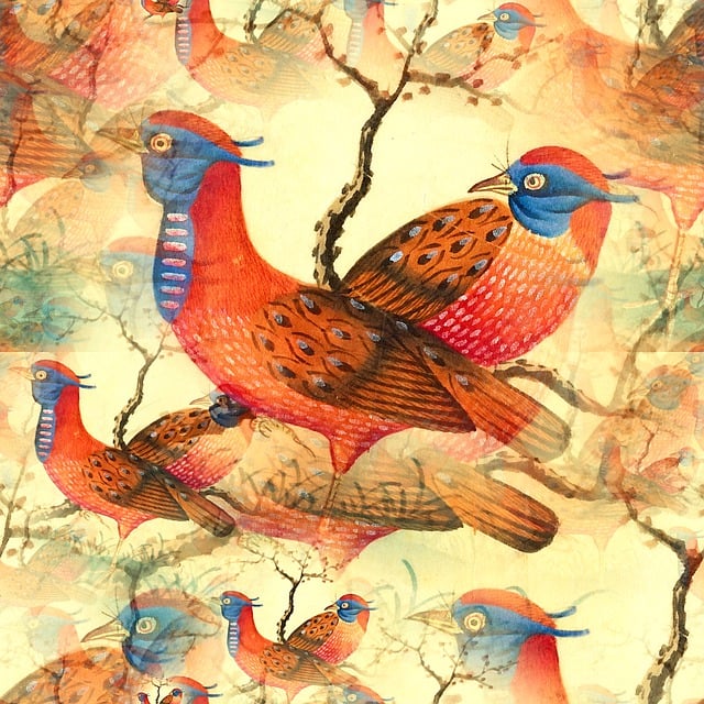 Free birds branch pattern illustration