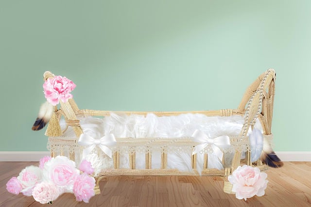 Free baby digital background cot illustration