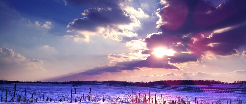 Shenandoah-Tal, Feld, Schnee, Sonne