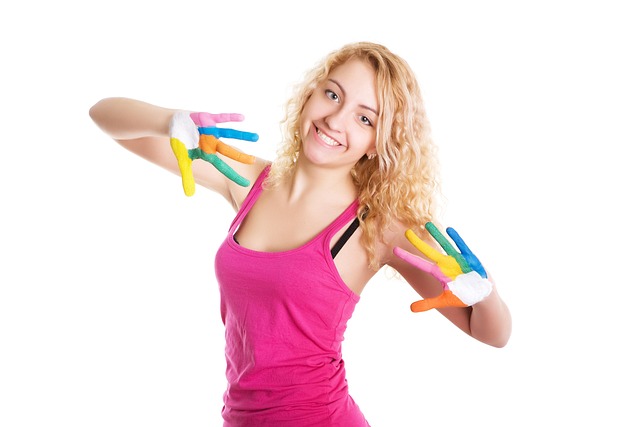 Mädchen, Happy, Model, Caucasian, Bunt