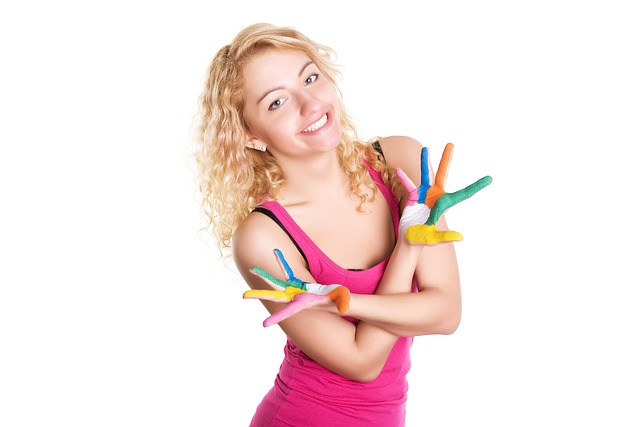 Mädchen, Happy, Model, Caucasian, Bunt