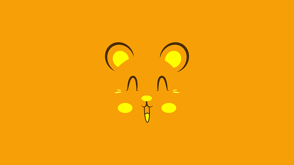 Urso, Feliz, Desenho Animado, Bonitinho
