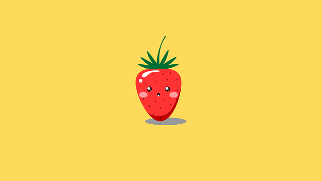 Free strawberry kawaii cartoon vector