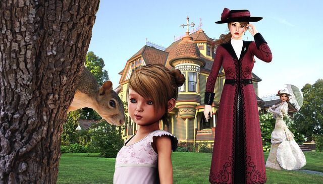 Free period piece garden party turn of the century illustration