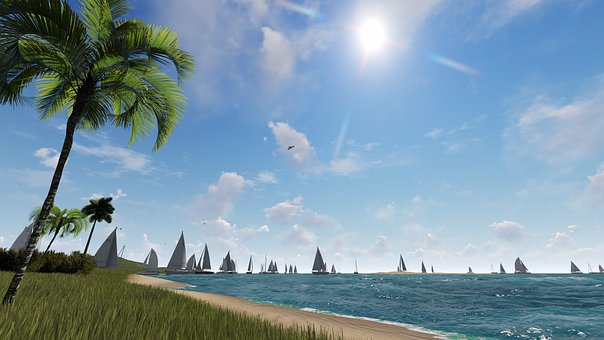 Free Beach Boats illustration and picture
