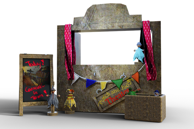 Free puppet show theater puppet theatre illustration