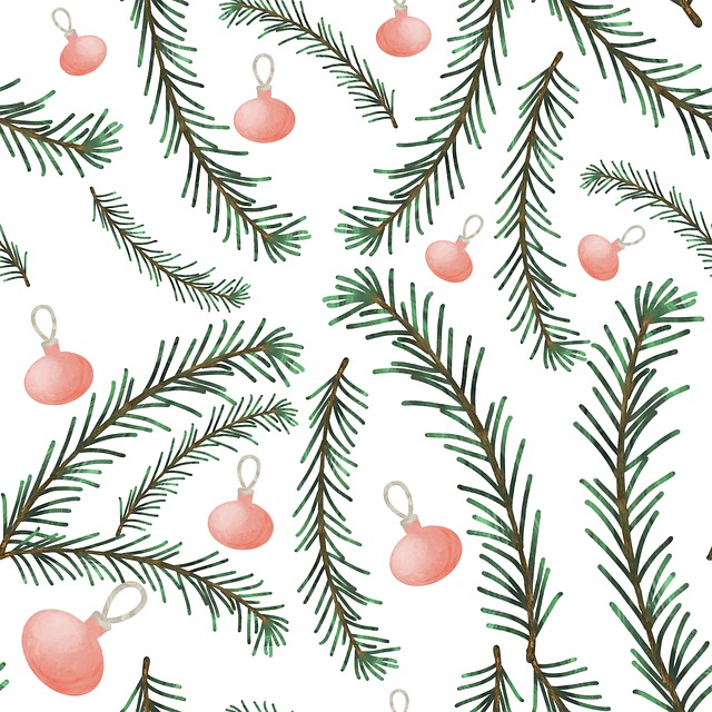 Free christmas pine needles christmas balls illustration