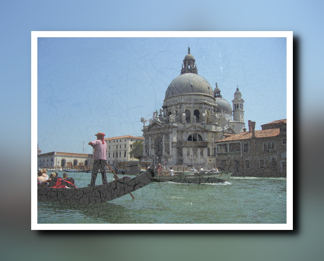 Tableau Venise Italie Romantique - Toile Sur Cadre - Prêt à Accrocher - Neuf