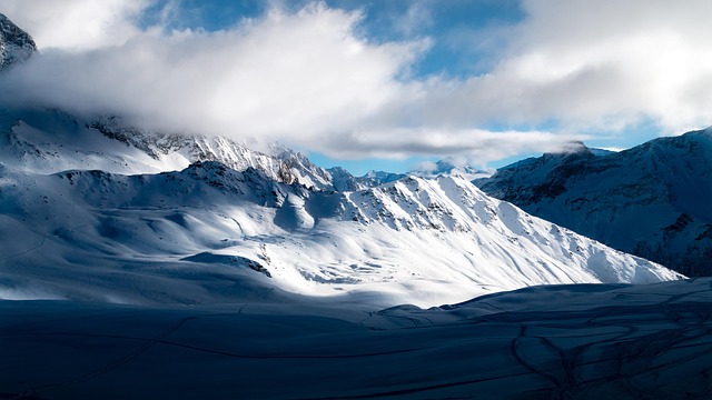 Bjerge, Sne, Skyer, Alperne, Alpine