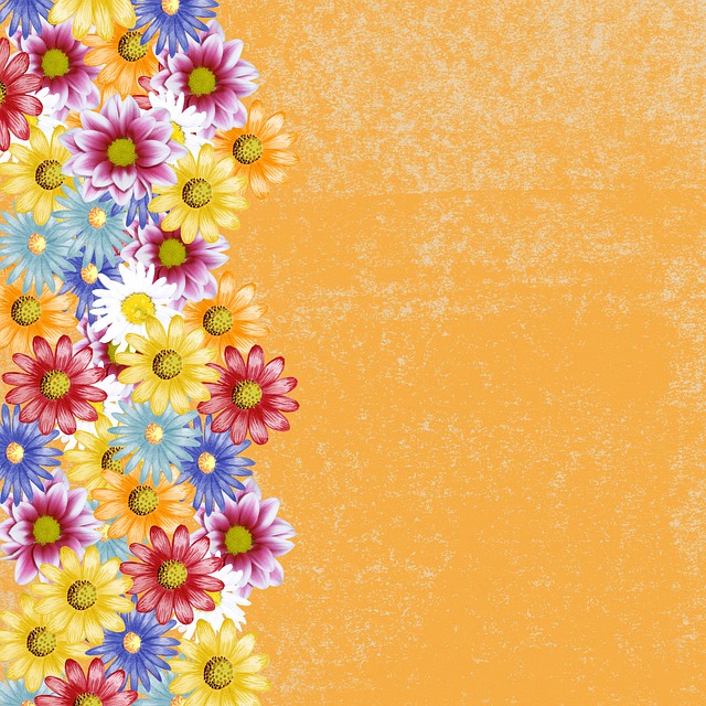 Download free HD stock image of Flowers Floral Free flowers floral border illustration