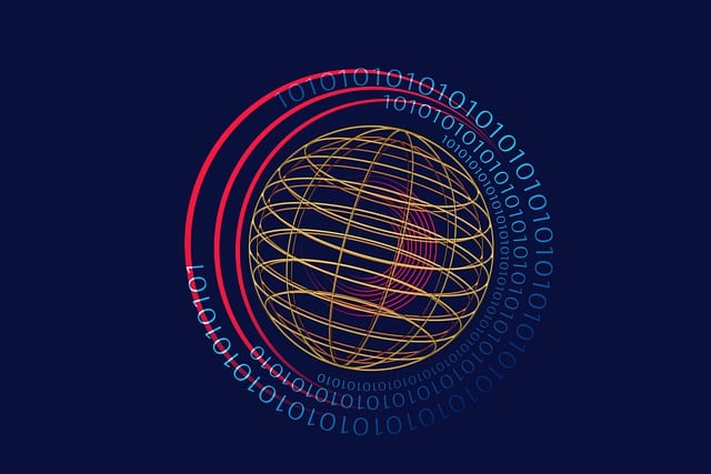 Free globe binary network illustration