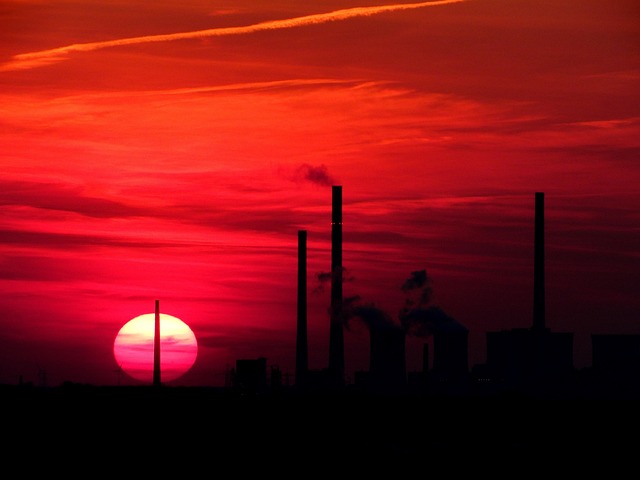 Kraftwerk, Industrie, Sonnenuntergang