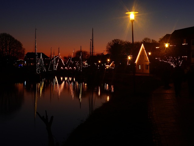 Weihnachtsstimmung, Hafen, Licht