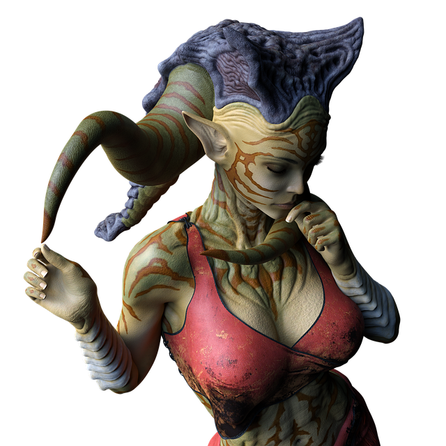 Free alien girl fantasy illustration