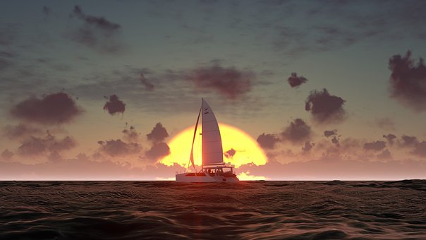 Free Yacht Sunset photo and picture