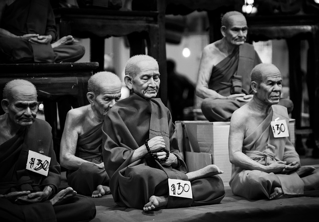 Buddha, Religion, Schwarz Und Weiß