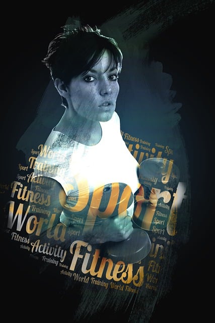 Free woman fitness dumb bells illustration