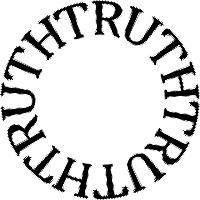 Sannhet, Smerte, Ramme, Typografi