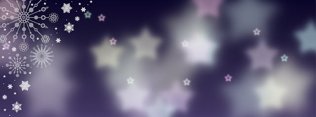 Sterne, Schneeflocken, Banner, Neujahr