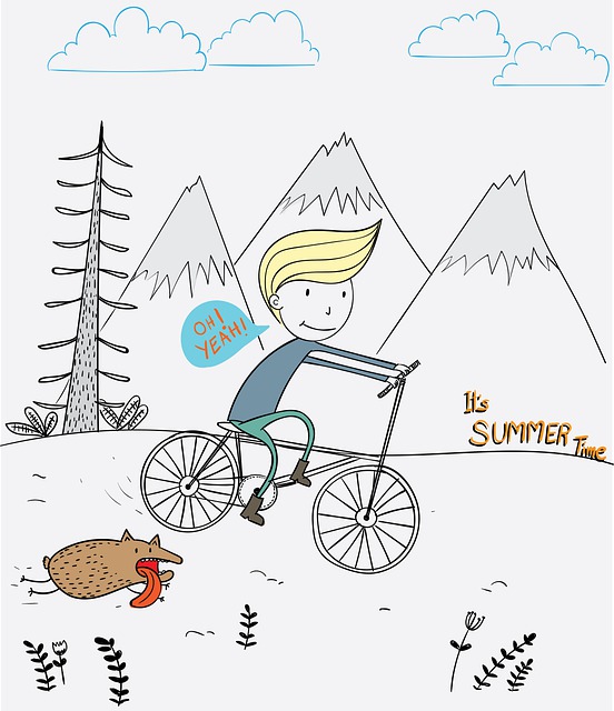 Free bicycle boy lifestyle illustration