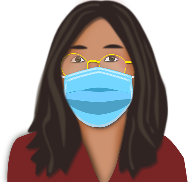 Free girl glasses mask vector