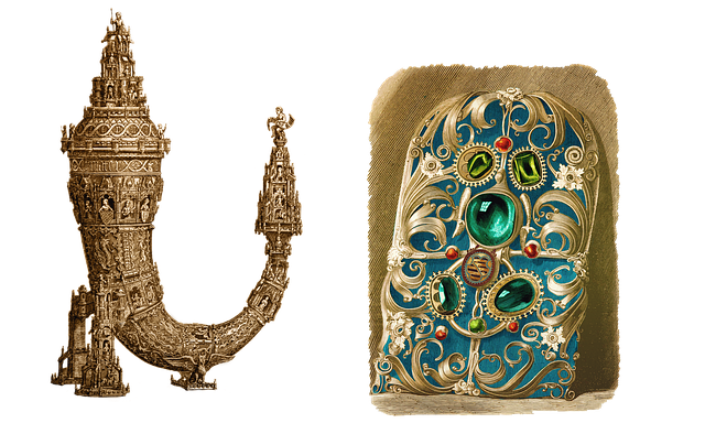 Free vintage bridal jewelry cornucopia illustration
