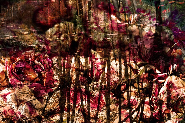 Blomster, Abstrakt, Maleri