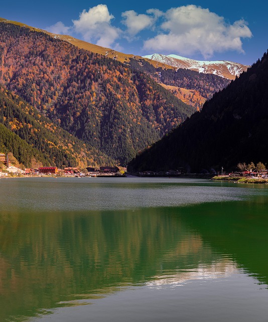 See, Berge, Reflexion, Wasser