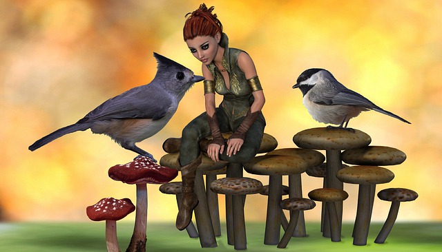 Free macro world fantasy birds illustration