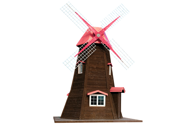 Free windmill building old illustration