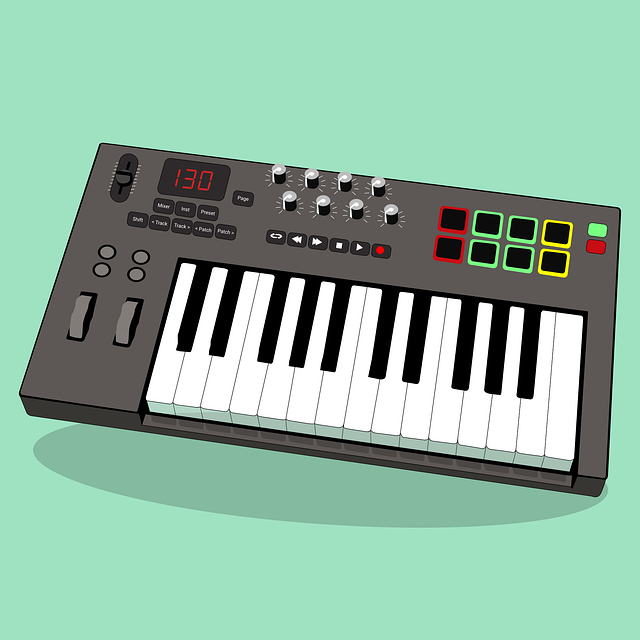 Free pianist midi synthesizer vector