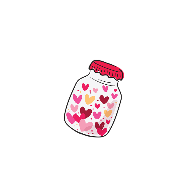 Free jar bottle hearts illustration