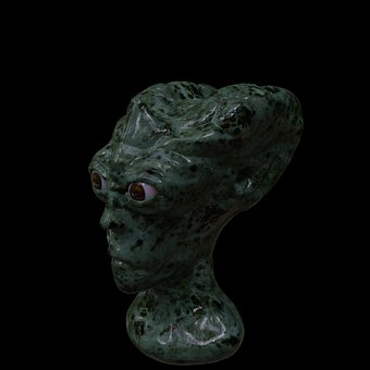 外星人, 雕塑, 3D, 设计, 反射, 绘画, 模型, 雕像, 装饰, 呈现