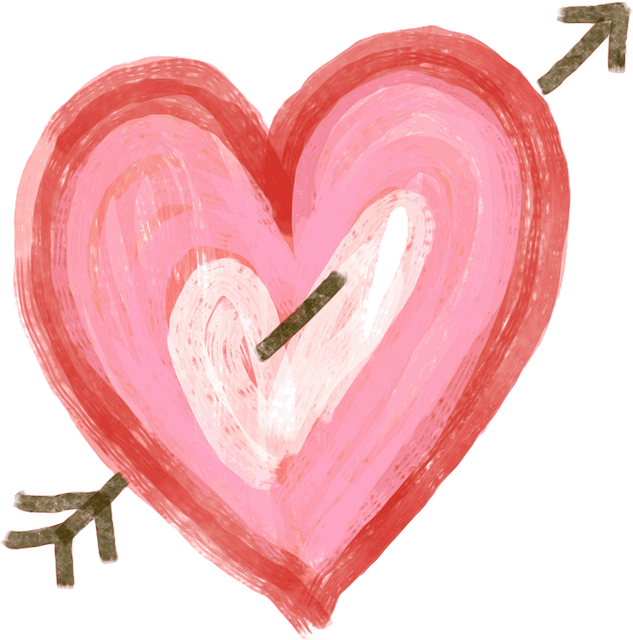 Free heart cupid arrow illustration