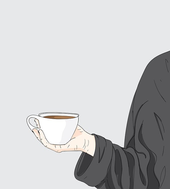 Free cup coffee hand illustration