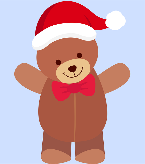 Free Teddy Bear Santa Hat illustration and picture