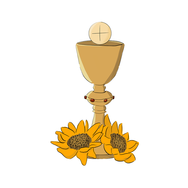 Download Catholic Chalice, Sunflowers, Mass. Royalty-Free Stock